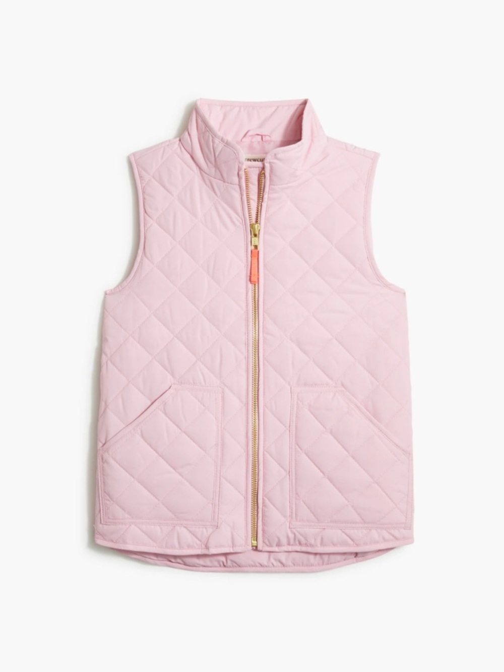 Crewcuts Kids Quilted Pink Vest with Gold Zipper